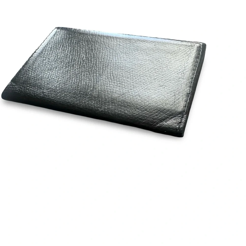 TIFFANY & CO. Black Leather Bifold Slim Card Pocket Wallet Excellent! Unisex